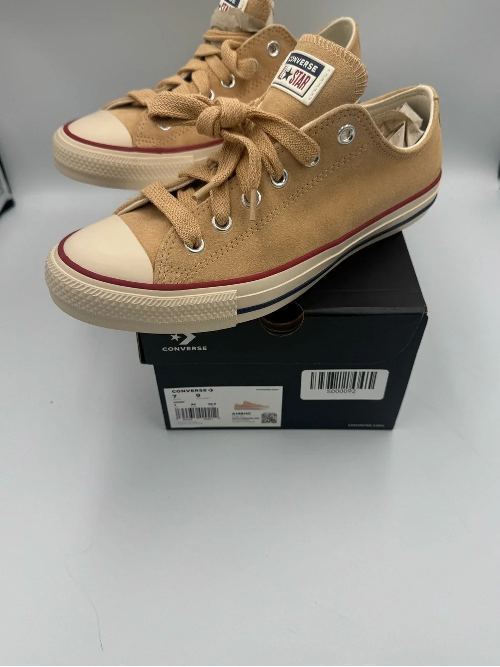Converse CTAS Ox Suede Coastal Dune Natural Ivory Sneakers Women’s 9 NIB - Picture 3 of 12